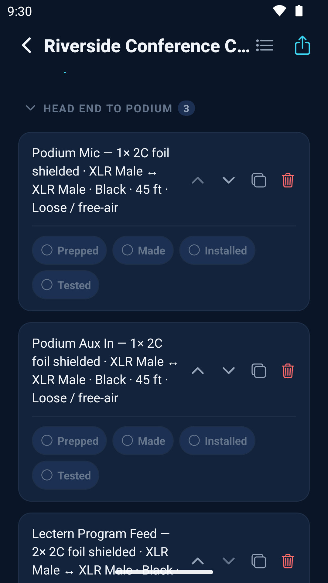 AV Project Pro running on an Android phone