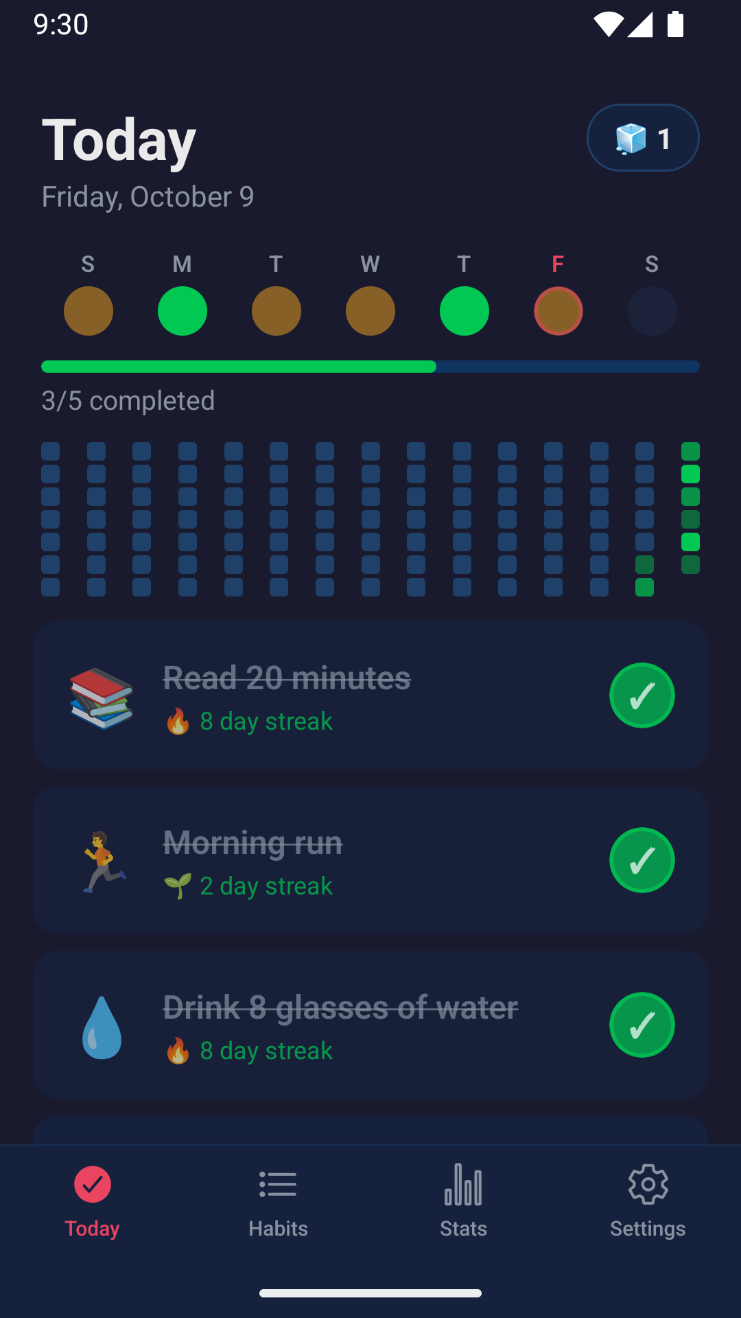 DailyMark running on an Android phone