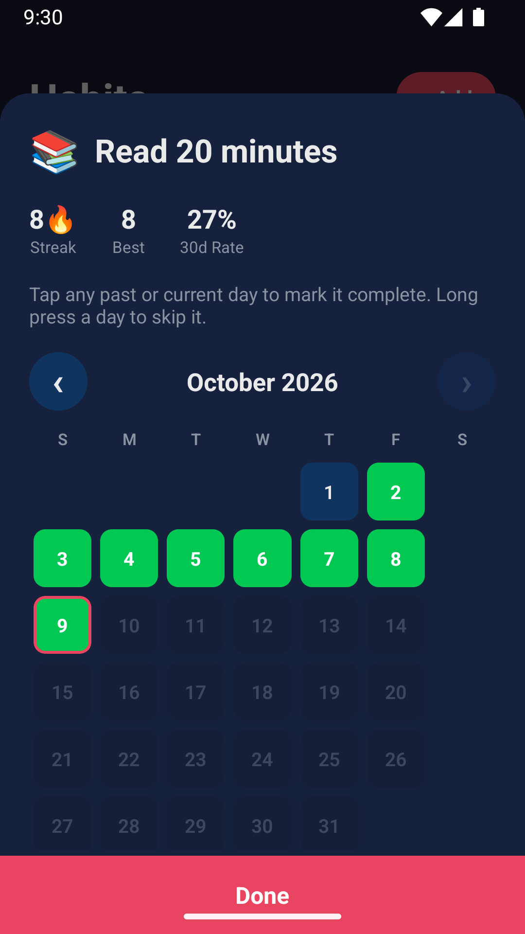 DailyMark screen 2