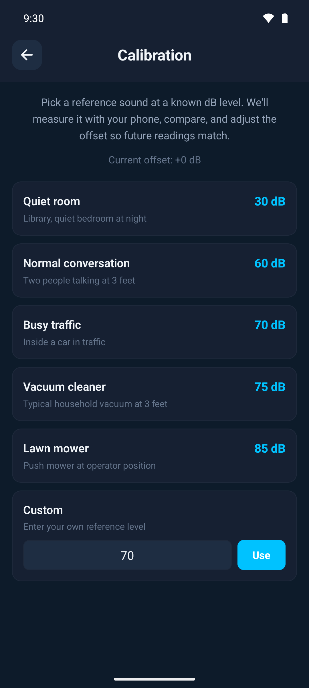 dB Scout running on an Android phone