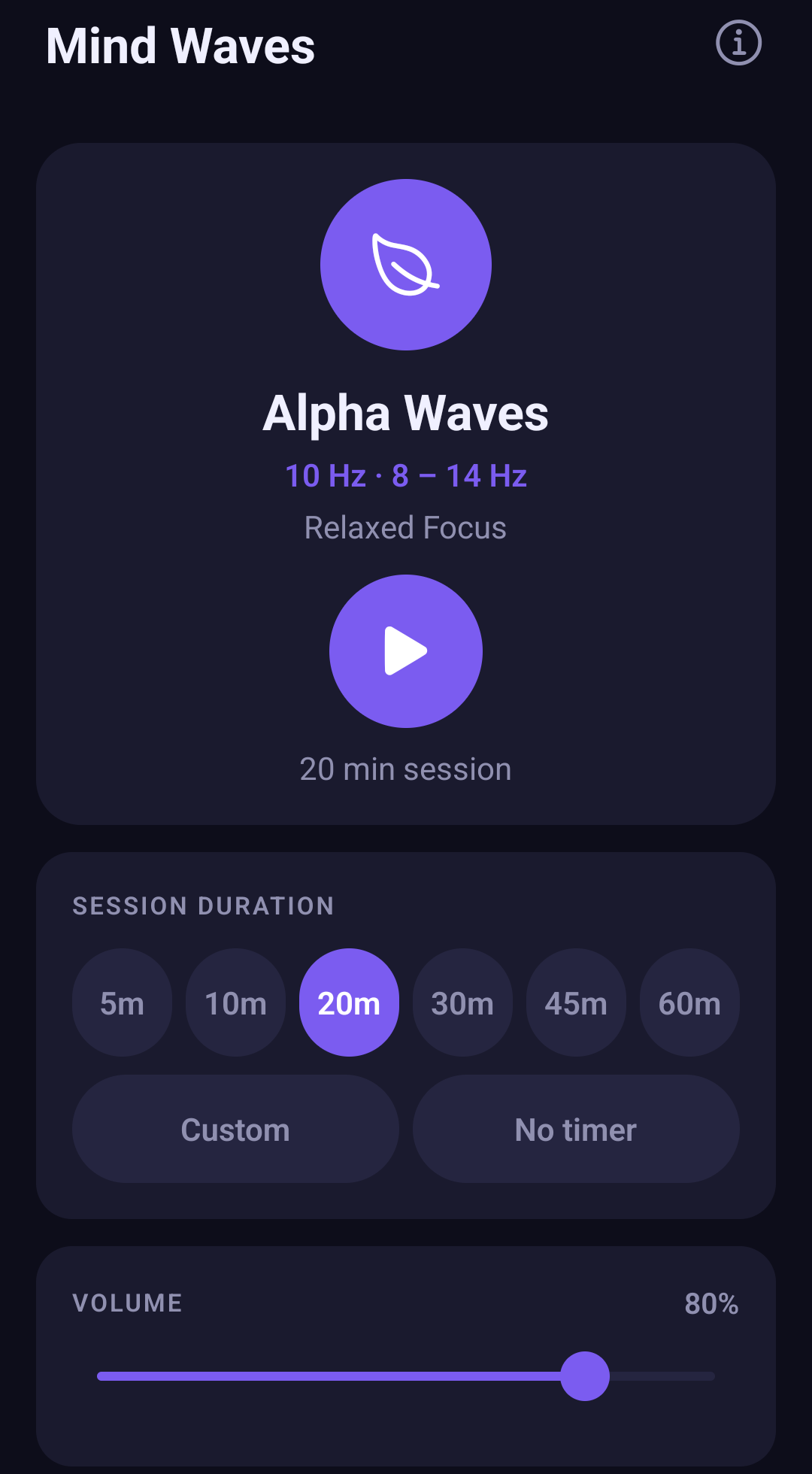 Mind Waves running on an Android phone