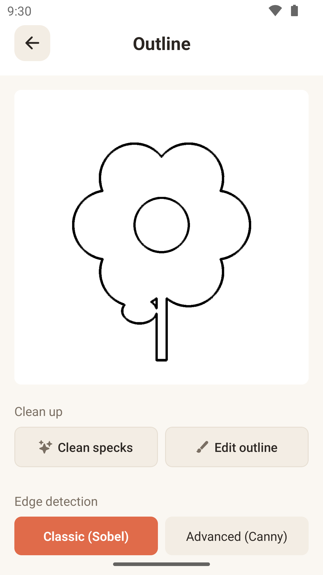 OutlineSketch running on an Android phone