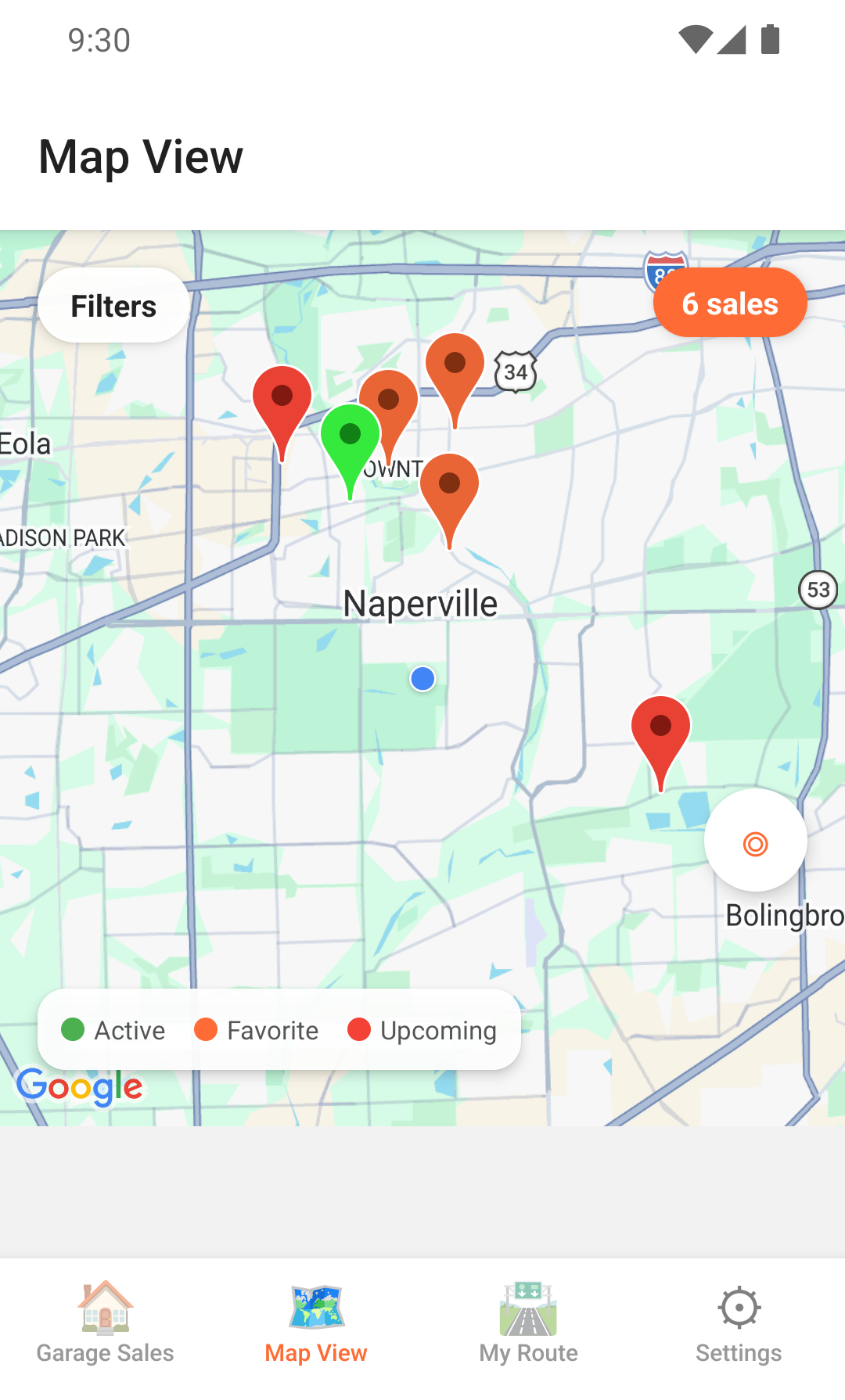 SaleSpotter running on an Android phone