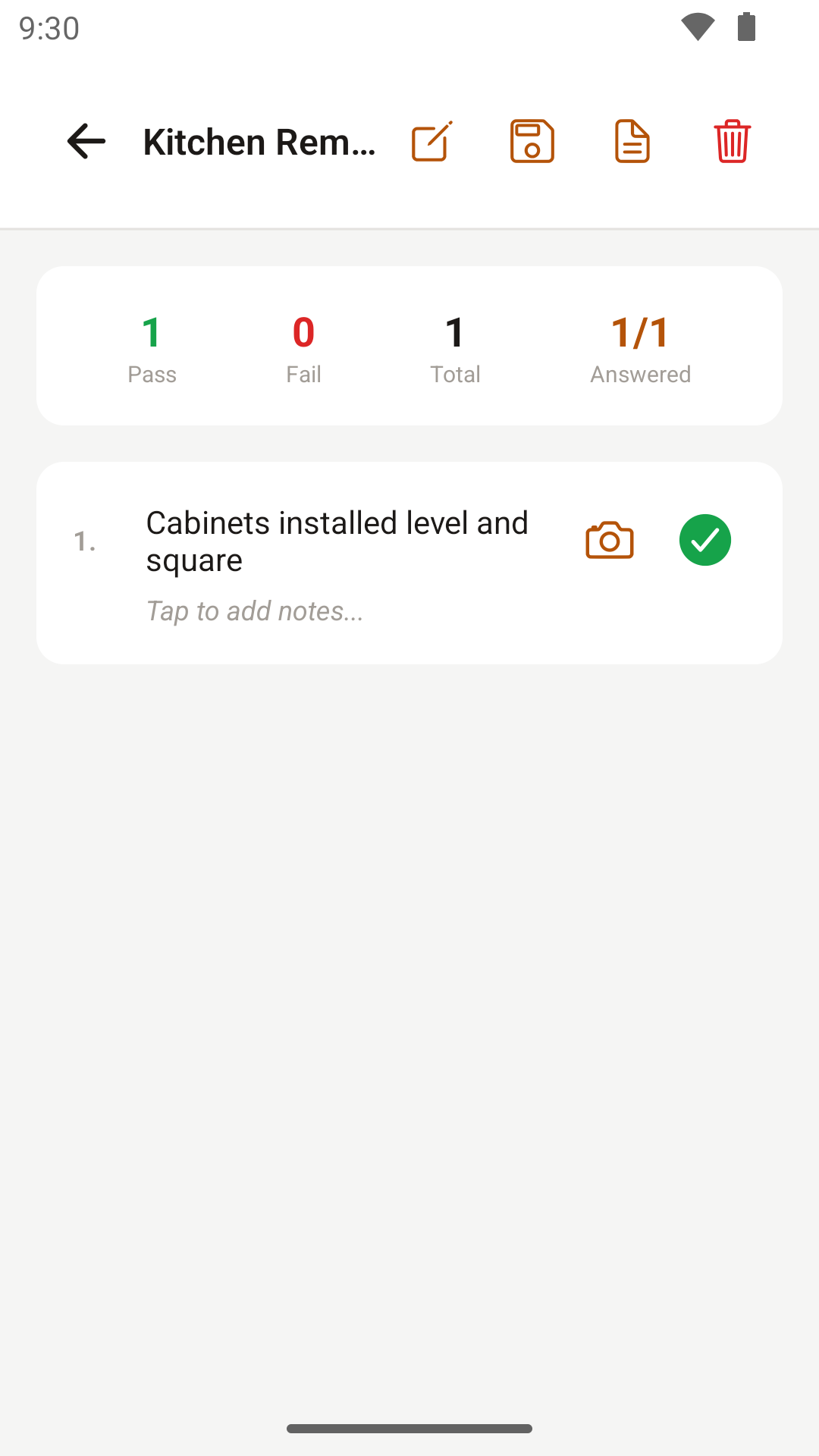 SiteSnap running on an Android phone