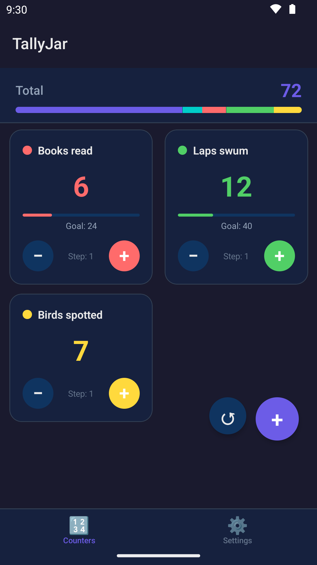 TallyJar running on an Android phone