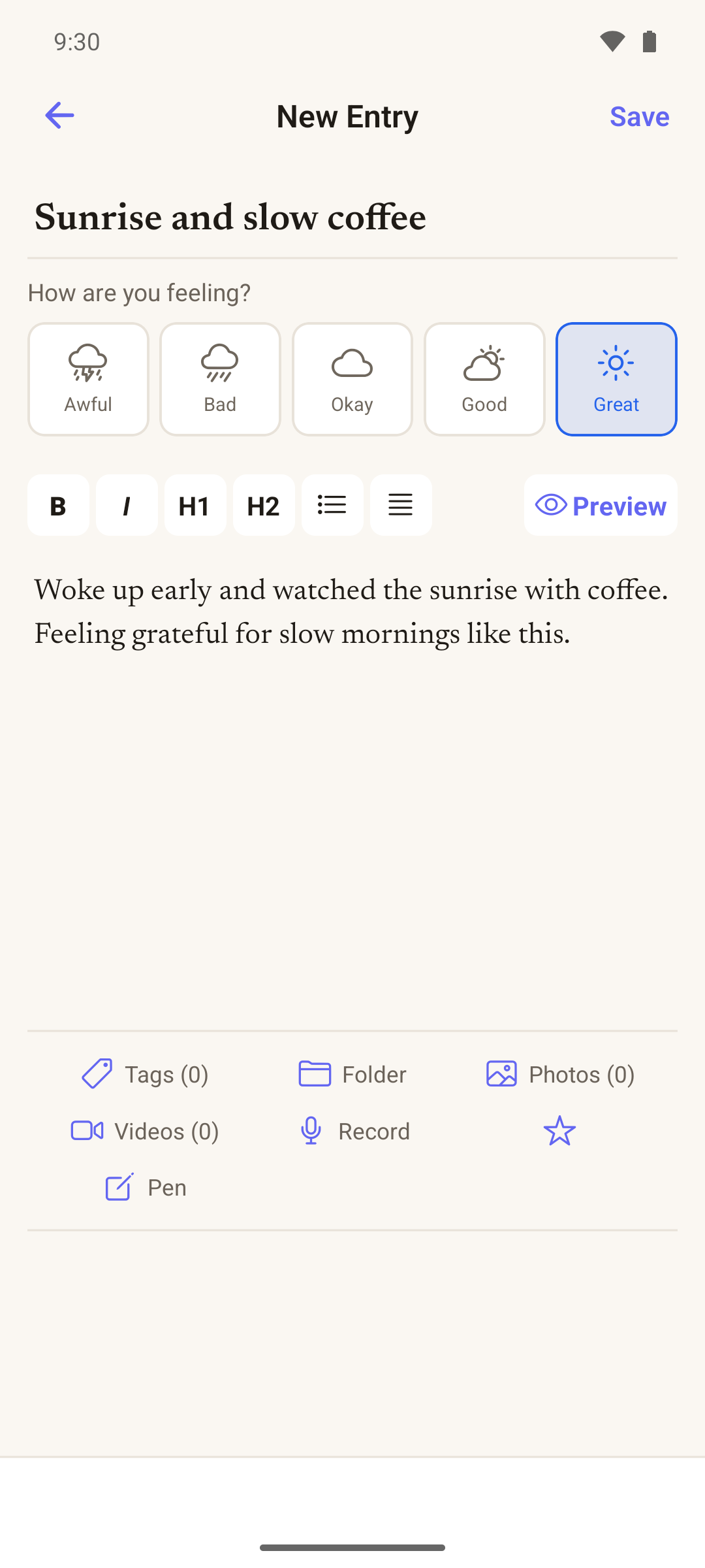 ThoughtWell screen 3